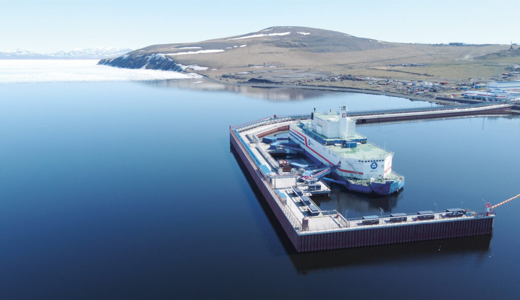 The Russian Akademik Lomonosov floating nuclear cogeneration plant is the world’s most northern nuclear power plant. 